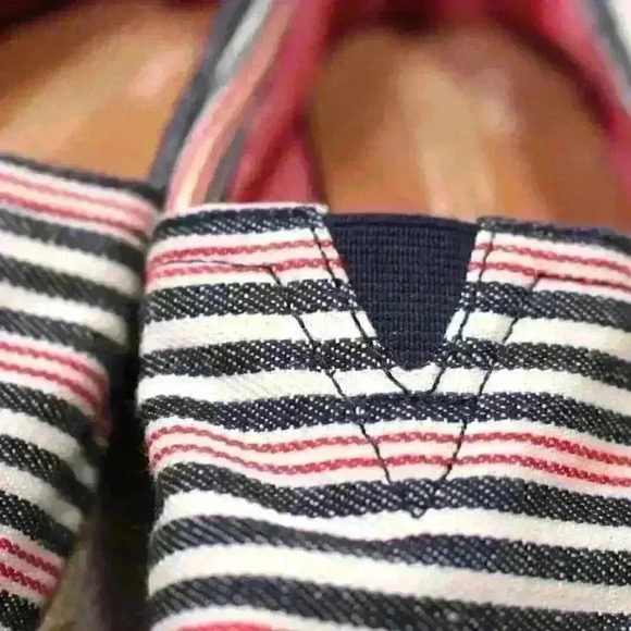 TOMS Alpargata Striped Slip On Espadrille Flat Raffia Sole Shoes Women Size 7.5 - Picture 11 of 11